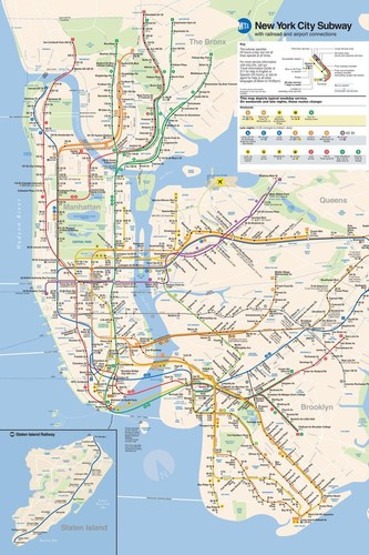 Laminated nyc subway map - nyc,